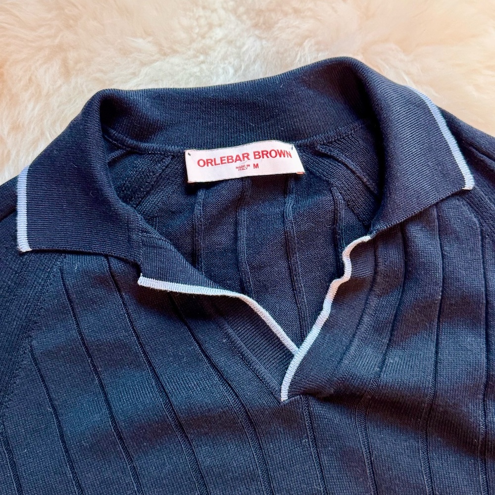 Orlebar Brown - Deco Slim-Fit Contrast-Tipped Ribbed Cotton and Silk-Blend Polo